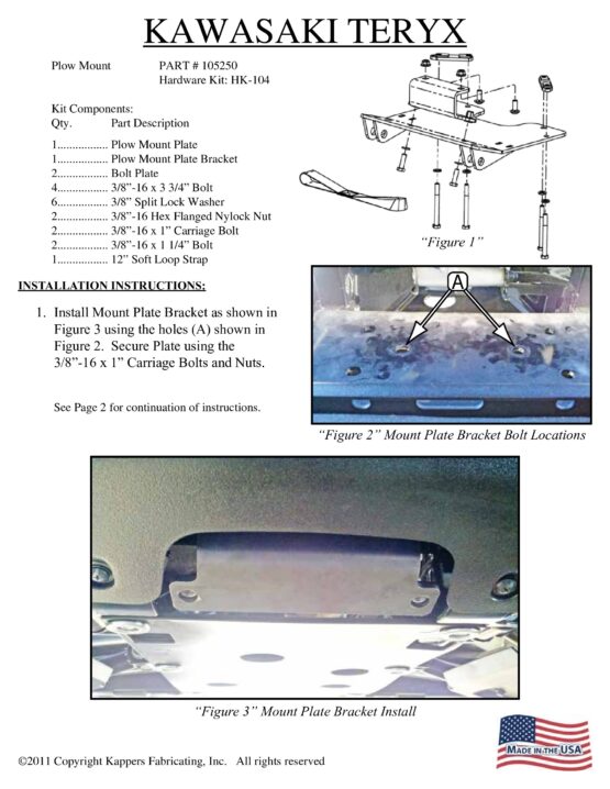 UTV Plow Front Mount Kit - Image 2