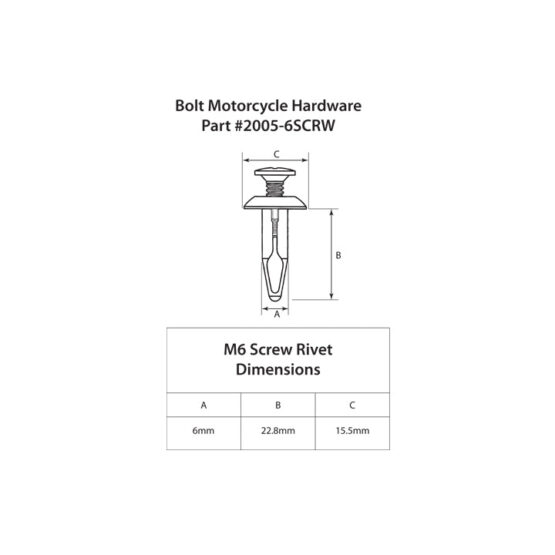 Yamaha Style M6 Screw Rivet - 10 Pack - Image 5
