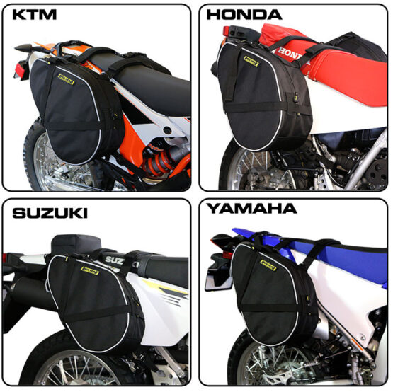 Dual Sport Motorcycle Saddlebags - Black Universal - Image 2