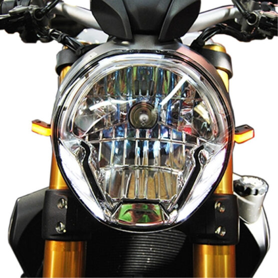 New Rage Cycles Front LED Turn Signals Black Fits 2015 Ducati Monster 821 - Image 2