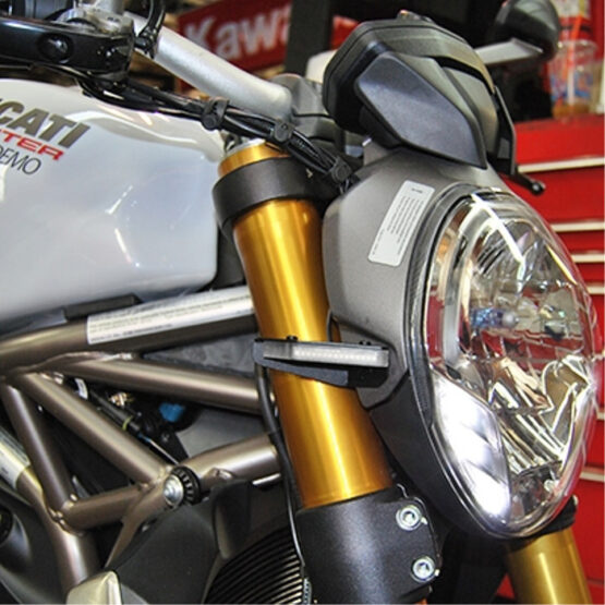 New Rage Cycles Front LED Turn Signals Black Fits 2015 Ducati Monster 821 - Image 3