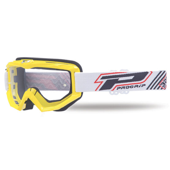 3201 Black / White / Yellow Raceline Goggles - Clear Lens - Image 2