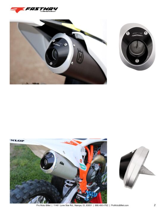 Pro Moto Billet Side Shooter Exhaust End Cap Black Fits 19-24 KTM/GG/HQV 4T - Image 4