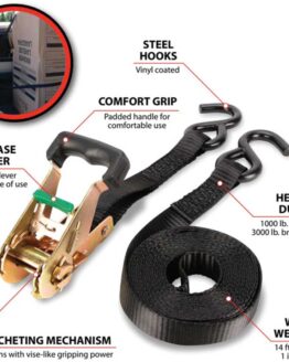 Performance Tool Ratcheting Tie-Down Strap 1 in x 14 ft