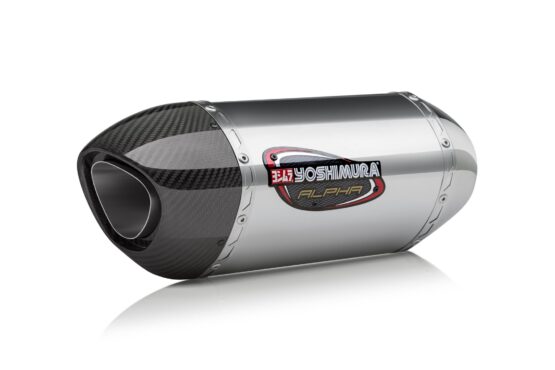 Street Alpha Slip On Exhaust - Works Stainless Steel & Carbon Fiber