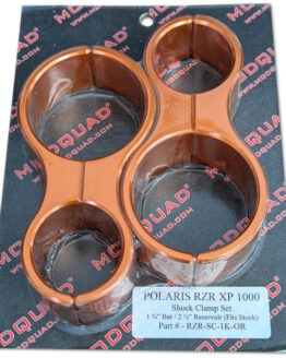 Orange Shock Clamps - 1.75" Cage / 2.5" Shock Reservoir For RZR