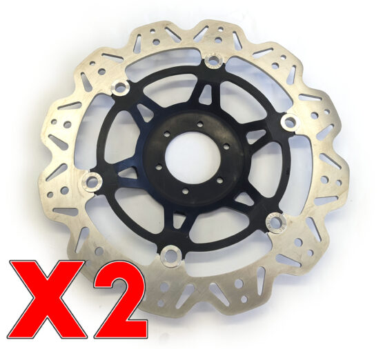 VEE Style Brake Rotors - Black Center Front Set