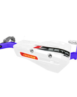 Drop Handguard Handlebar Armor / XC Flasher Protector Kit 7/8" White / Blue