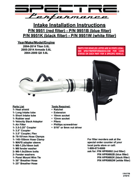 *OPEN BOX* Air Intake Kit w/ Black Filter - Image 7