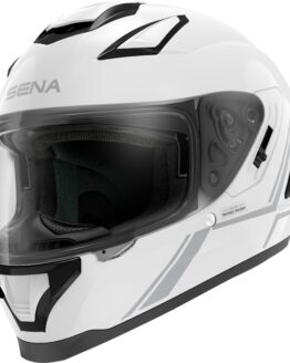 White Stryker Full Face Helmet w/ Mesh Intercom - XL
