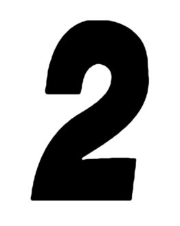 #2 6" Tall Black "SX" Stick-On Race Numbers - 3 Pack
