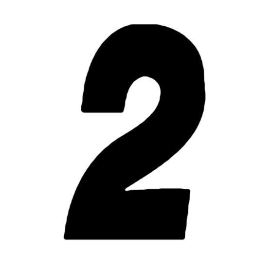 #2 6" Tall Black "SX" Stick-On Race Numbers - 3 Pack
