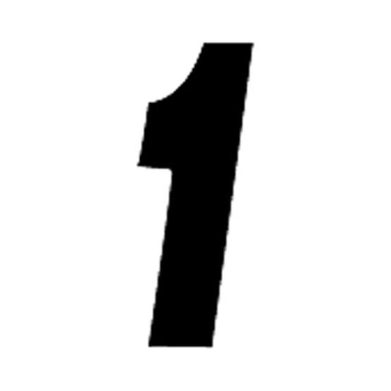 #1 6" Tall Black "SX" Stick-On Race Numbers - 3 Pack