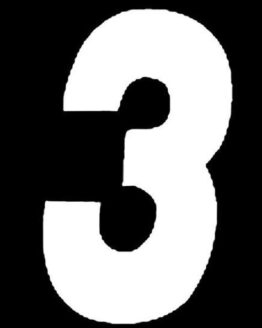 #3 7" Tall White "SX" Stick-On Race Numbers - 3 Pack