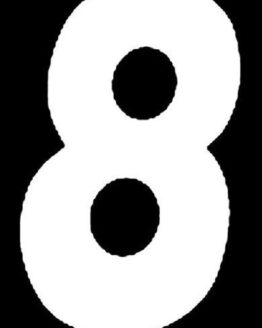 #8 7" Tall White "SX" Stick-On Race Numbers - 3 Pack