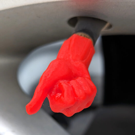 "A-OK" Thumbs-Up Valve Stem Dust Caps - Red, Pair - Image 4