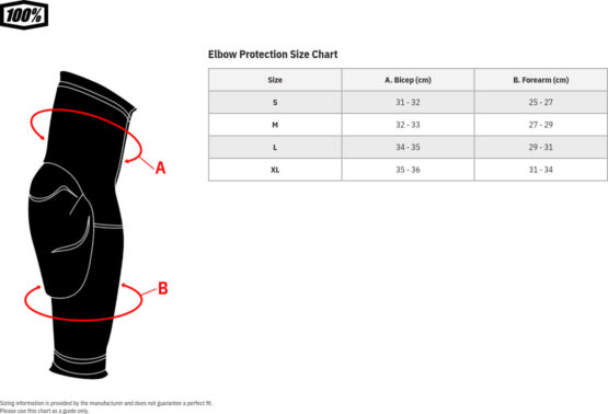 100% Fortis Elbow Guards L/XL Black/White Unisex - Image 3