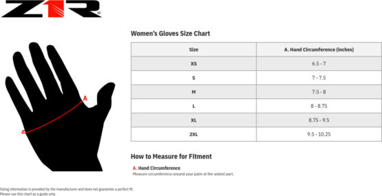 Z1R Womens Combiner Gloves Black Red Medium - Image 3