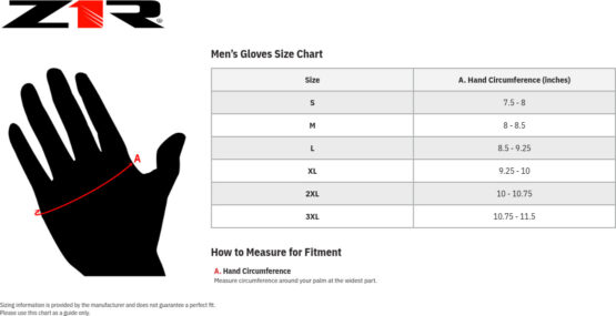 Z1R Billet Gloves Black XL Men's Mid-Length Cuff - Image 3
