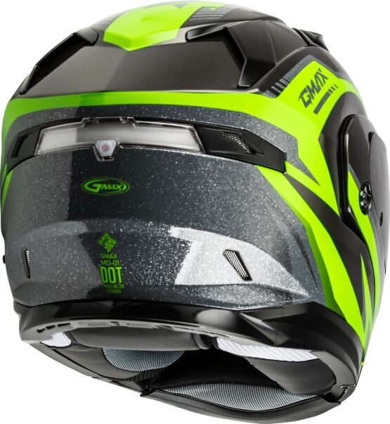 GMAX MD-01 Volta Modular Helmet Black/Silver/Green XL - Image 4