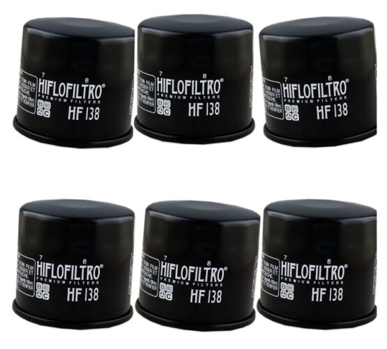 HF138 Oil Filter - Black - 6 Pack