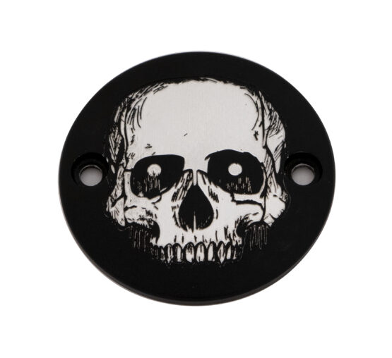 Custom Engraving Skull Timer Cover Black for Harley M8