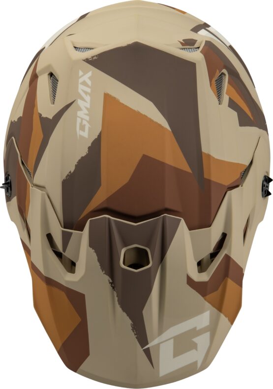 GMAX MX-96 Splinter Helmet Matte Brown/Tan/White Small - Image 3