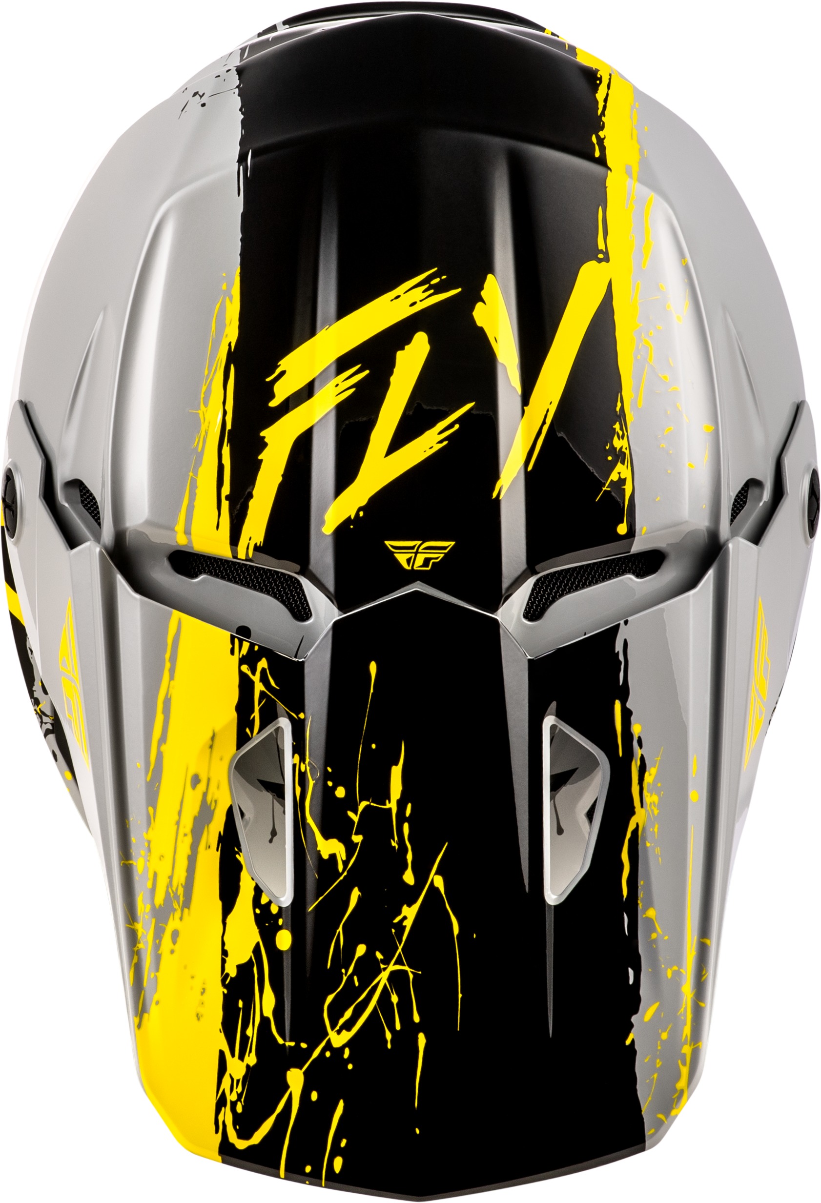 Fly Racing Youth Kinetic Drip Helmet Grey/Black/Yellow L - Image 4