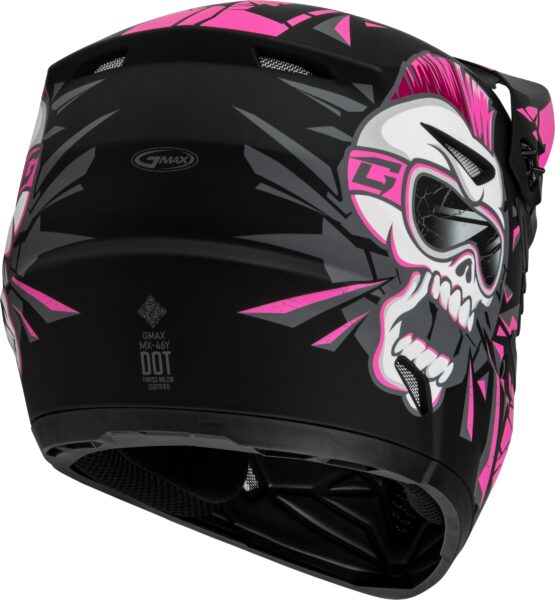 GMAX MX-46Y Unstable Youth Helmet Matte Black/Pink Medium - Image 4