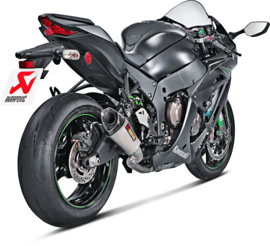 Akrapovic Titanium Slip-On Exhaust w/ Link Pipe Silver Fits Kawasaki ZX10R - Image 2