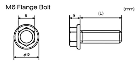 Aluminum Flange Bolts Gold M6X20mm 20/Pk - Image 3