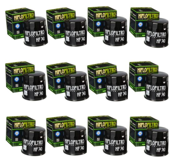 HF740 Oil Filter - Black - 12 Pack