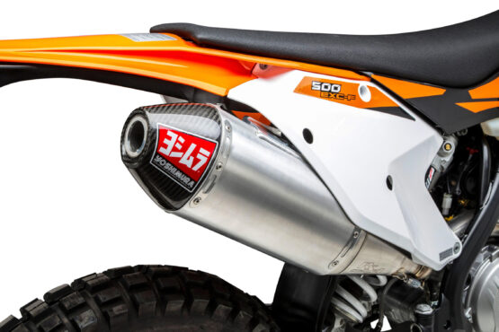 Yoshimura RS-4 Slip-On Exhaust CF Cap Silver Fits 15-18 Husqvarna/KTM 450
