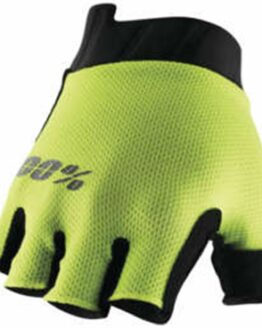 100% Exceeda Gel Shortfinger Gloves - Flo. Yellow Medium