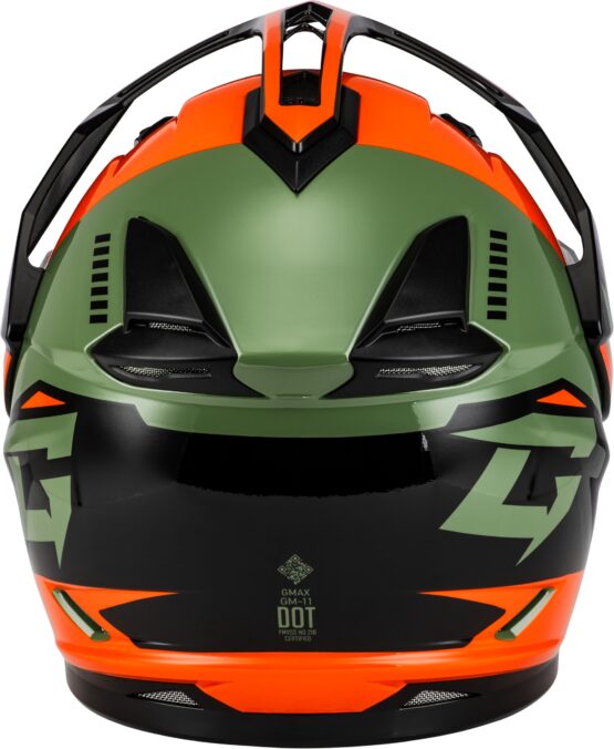 GMAX GM-11 Ronin Helmet Orange/Green/Black XL - Image 4