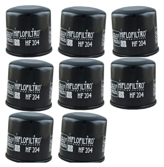 HF204 Oil Filter - Black - 8 Pack