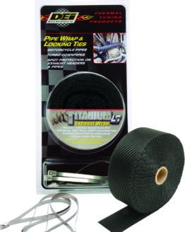 Exhaust Wrap & Tie Kit Titanium Black 2"x25'