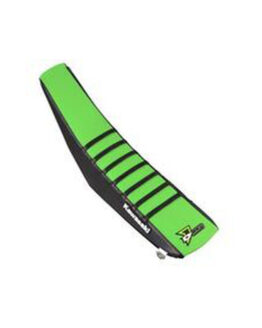 D'Cor Seat Cover Black/Green with Black Ribs Fits 19-20 Kawasaki KX450