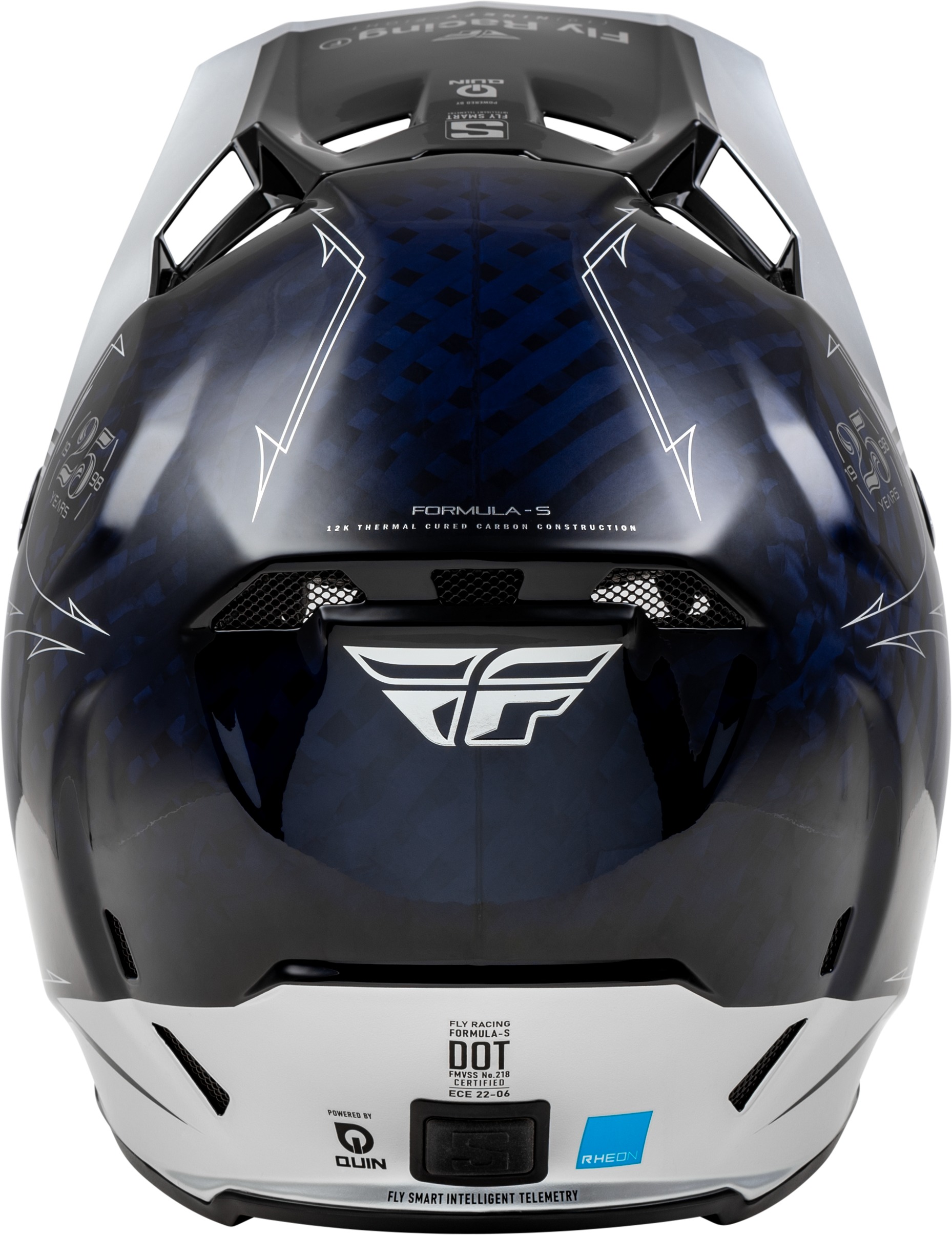 Fly Racing Youth Formula S Carbon Legacy Helmet Navy/Silver Large - Image 4