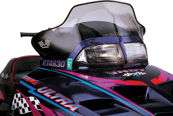 Powermadd Cobra Mid Windshield Smoke Black For Polaris Aggressive Hood - Image 2