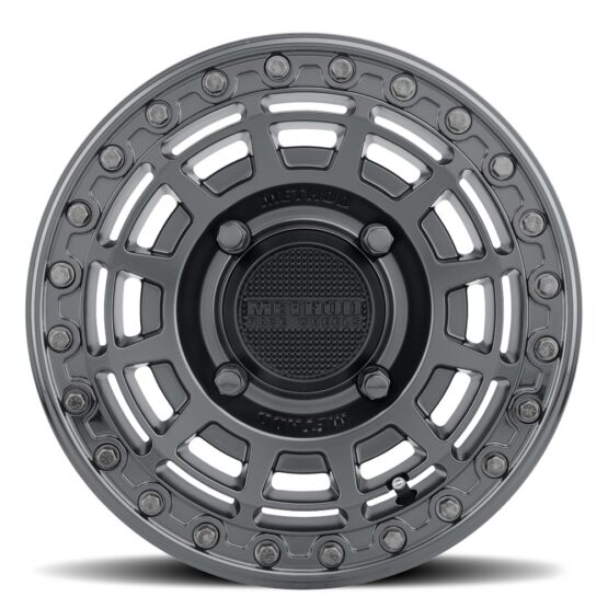 MR415 Beadlock 15x10 / 6+4/25mm / 5x4.5 / 76 CB MT Black Wheel - GL Black Ring - Image 2
