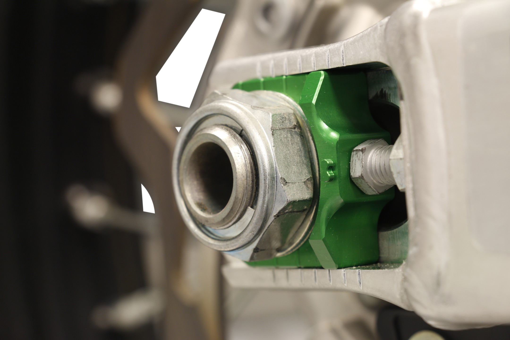 Works Connection Elite Axle Blocks Green Kawasaki Suzuki - Image 5