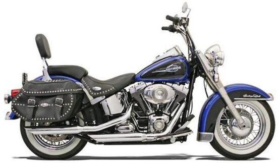 Bassani Firepower 3" Slash Down Slip-On Exhaust Chrome Dual