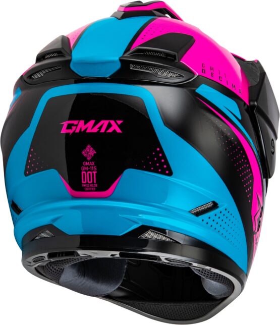 GMAX GM-11 Decima Helmet Black/Pink/Blue Large Women's - Image 3