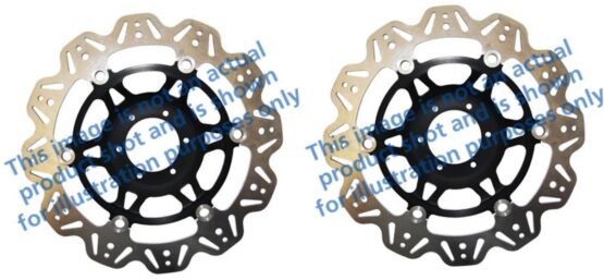 VEE Style Brake Rotors - Black Center Front Set