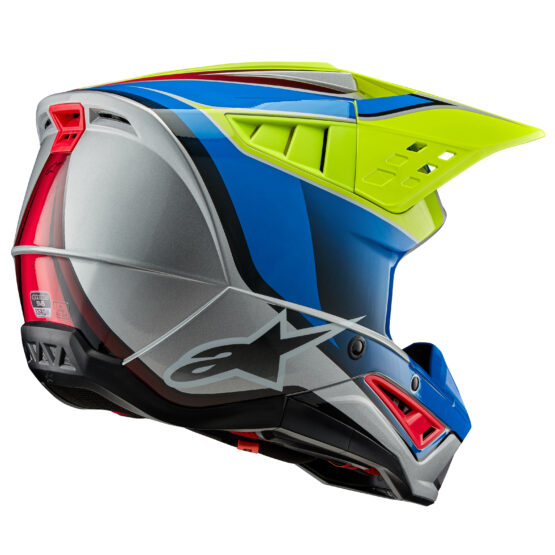 Alpinestars S-M5 Sail Helmet XL Fluorescent Yellow Enamel Blue Offroad - Image 2