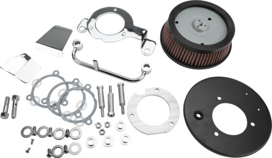 HardDrive M8 Round Hi Performance Chrome Air Cleaner & Breather Kit