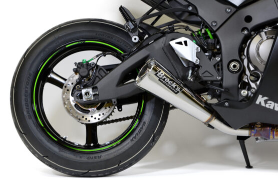 Brock's Alien Head 2 Polished 3/4 Slip-On Exhaust Silver Fits Kawasaki ZX10R - Image 2