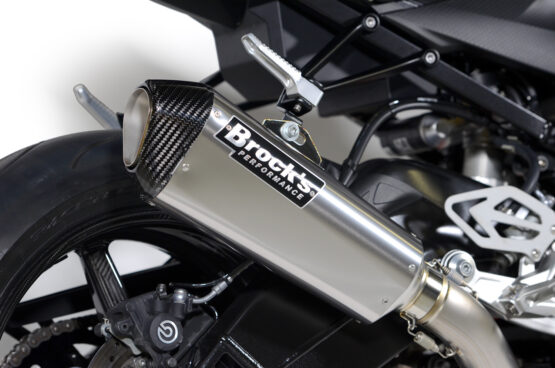 Brock's CT Single QuietKore Titanium Full Exhaust Silver Fits BMW S1000RR - Image 5