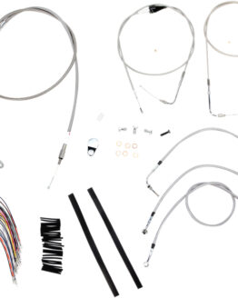 Burly Extended Braided SS Control Cable Kit w/ Cruise Fits 18" Ape Hanger Bars